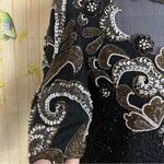 NIGHT VOGUE Vintage Black Silk Beaded Dress Size undefined Photo 4