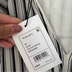 Theory NWT Tie-Back Dress in Striped White Black Cotton Poplin Sz M Photo 4