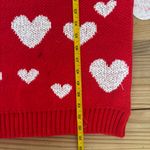 Marled Red and White Heart Pattern Crew Neck Sweater Size M Photo 8