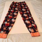 Halloween Print Pajama Pants Woman’s Large Ghosts Pumpkins Fall Black Photo 0