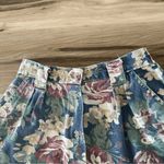 Vintage Vivaldi Jeanswear Floral Midi Length Denim Button up Skirt Green Size 6 Photo 4