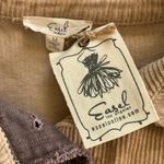 easel NWT  size M corduroy patchwork oversized shirt/jacket brown tan 100% cotton Photo 4