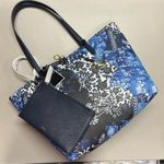 Ralph Lauren  Floral Reversible Tote Purse Summer Navy Blue Floral + Wristlet NWT Photo 0