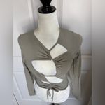 H&M Green Cut-Out Long Sleeve Top Photo 1