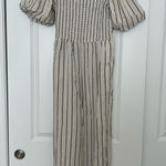 Luxology  Black and Cream Striped Jumpsuit Photo 0