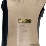 Gucci  Double GG Logo Square Toe Slip On Leather Loafer Black Size 38 Photo 10