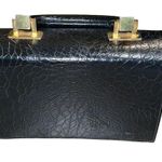 Meyers Vintage Faux Leather Croc Box Purse 8x5x3 Made in USA Black Photo 2