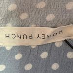 Honey Punch Blue White Polka Dot Double High Slit Maxi Straight A-Line Skirt S Photo 3