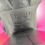 Schutz  Nandy Black Leather Lug Sole High Block Heel Ankle Boot Sz 36 Photo 7