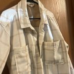 Serra  Women’s Cream Colored Button Down Plaid Shacket‎ Size Large Photo 3