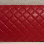 Badgley Mischka NWT Beautiful Red Quilted Crossbody Bag W Gold Accents Photo 3
