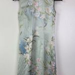 Chinese Stretch Satin Mandarin Floral Gown Light Green Size M Blue Size M Photo 0