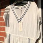 Rachel Zoe  White with Blue Embroidery Nightgown M Photo 4