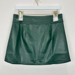 J.Crew NEW Center Pleat Mini Skirt Faux Leather Preppy Academia Green US 6 Photo 7