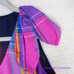 Ann Taylor Madras Plaid Tie Shoulder Tank Top Night Sky size XS Photo 6