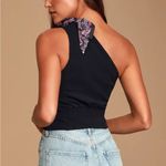 Free People Caroline Black Mock Neck One-Shoulder Top Photo 8