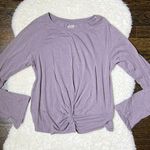 Calia Purple Long Sleeve Cropped Tie Top Size M Photo 0