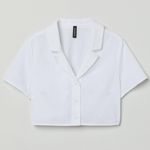 Divided crop button-up shirt Photo 0