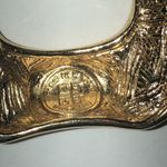 Givenchy Vintage Gold Tone and Black Clip On Door Knocker Statement Earrings Photo 4