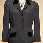 Buttons Vintage Black Jacket velvet pockets & Collar decorative  No Tag SZ M/L Photo 0