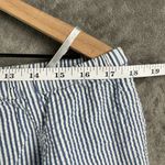 Vineyard Vines  Women’s 4 Blue White Off Shoulder Seersucker Stripe Peasant Top Photo 3