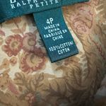 LRL Lauren Ralph Floral Print Cotton Ruffle V Neck Top 4P Cottagecore Orange Photo 3