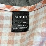 SheIn size large dress gingham print v neck elastic sleeves zips shut right Photo 3