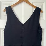 Lysse  Black Knit Ponte V-Neck Jumpsuit Women's L Wide Leg Dressy Sleeveless NWT Photo 3