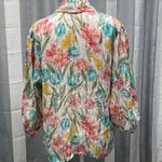 Vintage Floral tie front sheer blouses size 14 White Photo 13
