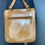 Hobo International Crossbody Leather Flap Bag Tan Card Holder Zipper Pocket Photo 1
