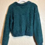 Willow & Root Green eyelash knit cardigan sweater size small Blue Photo 5