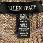 Ellen Tracy Tan Hi Low Knitted Crewneck Sweater Size XXL Photo 4
