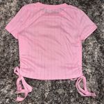 Love, Fire  Pink Ruched Side Crop Top Photo 1