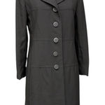 Belk Vintage ’s Black Long Button Front Winter Coat Fits Modern Size 10 EUC Photo 0