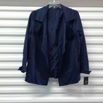 Adrianna Papell  Trench Jacket Blazer Women's Size Medium Navy Blue Long Sleeve Photo 1