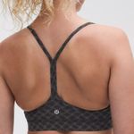 Lululemon NWT  Flow Y Bra Light Support in Square Hearts Jacquard Coal Black- 2 Photo 4