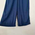 Time and Tru Linen Blend Navy Blue Wide Leg Pull On Pants, Sz Large Photo 4