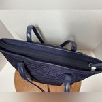 Vera Bradley  Navy Glenna Quilted Microfiber Double Strap Tote Bag Purse Travel Photo 5