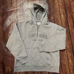 Champion Vintage  Quarter Zip Hooded Sweatshirt | VINEYARD LAT 41N| Gray | Large Photo 1