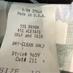 Floral Retro Vintage 90s Blazer Chic Party Jacket Coat 12 Green Striped Hibiscus Size L Photo 5