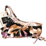 Salt & Cove Juniors Bikini Top One Shoulder Cinch Ruched Side Floral Purple XS Size undefined Photo 2
