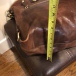Coach Vintage  Madison Large Brown Leather Satchel Rear Zipper Pocket Bag 12935 Photo 8