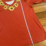 Orange embroidered sunflower v neck x Size L Photo 6