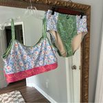 Lime Ricki  SWIMWEAR Bralette and high waisted bottoms In Daisy Patch Photo 2