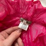 Moon River Y2K hot Pink ruffled blouse button-up front elastic waist 3/4 sleeves Photo 1