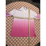 Talbots T by  Quarter Zip Pullover size small Pink Ombré Striped French Terry Photo 6