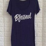 BLESSED navy blue blinged tee T Shirt Dress Women's Size M Medium Photo 1