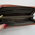 Fossil  Peach Pebbled Leather Zip Around Wallet Pockets Card Slots Pocketbook Photo 7