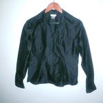 Allison Taylor  S 6 Silk Y2K Witchy Black Sequined Beaded Button Down Top Evening Photo 3