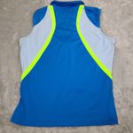 Nike Golf Dri-Fit Women's Short Sleeve 1/4 Zip Polo Shirt blue white Sz L 12/11 Photo 2